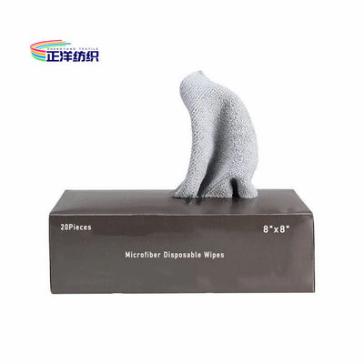8x8" Disposable Dish Cleaning Cloths Grey 180gsm 20Pieces Box Microfiber Wipes