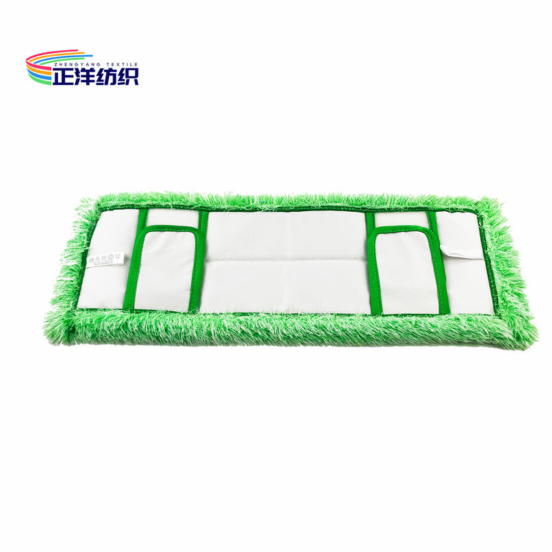 6"X16" Disposable Dry Mop Pads Green Floor Cleaning 800gsm Flat Mop Refill Pad