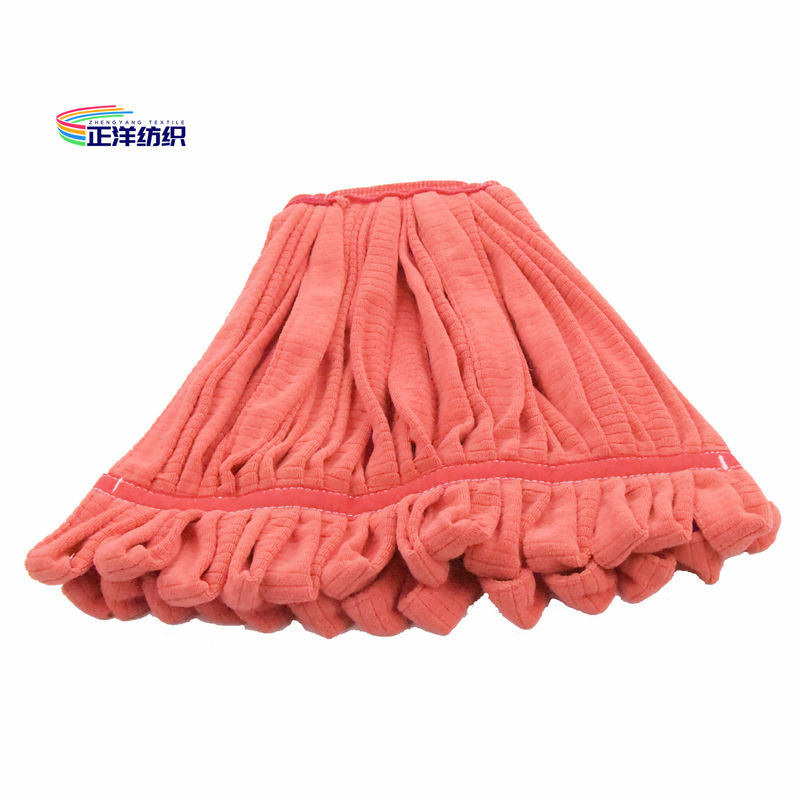 11oz Floor Mopping Cloth 220gsm Small Size Red Loop End Microfiber Tube Mop Head