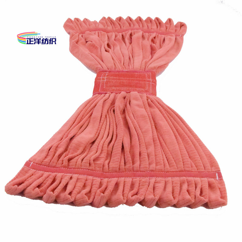 11oz Floor Mopping Cloth 220gsm Small Size Red Loop End Microfiber Tube Mop Head