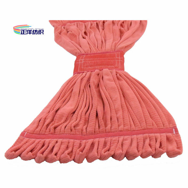 11oz Floor Mopping Cloth 220gsm Small Size Red Loop End Microfiber Tube Mop Head