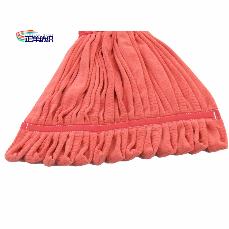 11oz Floor Mopping Cloth 220gsm Small Size Red Loop End Microfiber Tube Mop Head