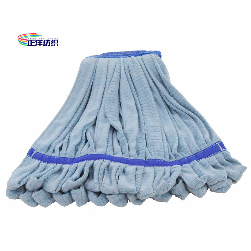 14oz Wet Cleaning Mop Medium Size Blue Loop End Microfiber Tube Mop