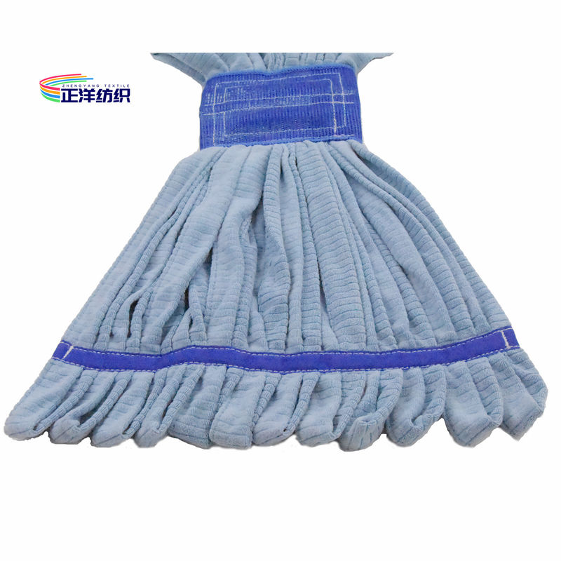 14oz Wet Cleaning Mop Medium Size Blue Loop End Microfiber Tube Mop
