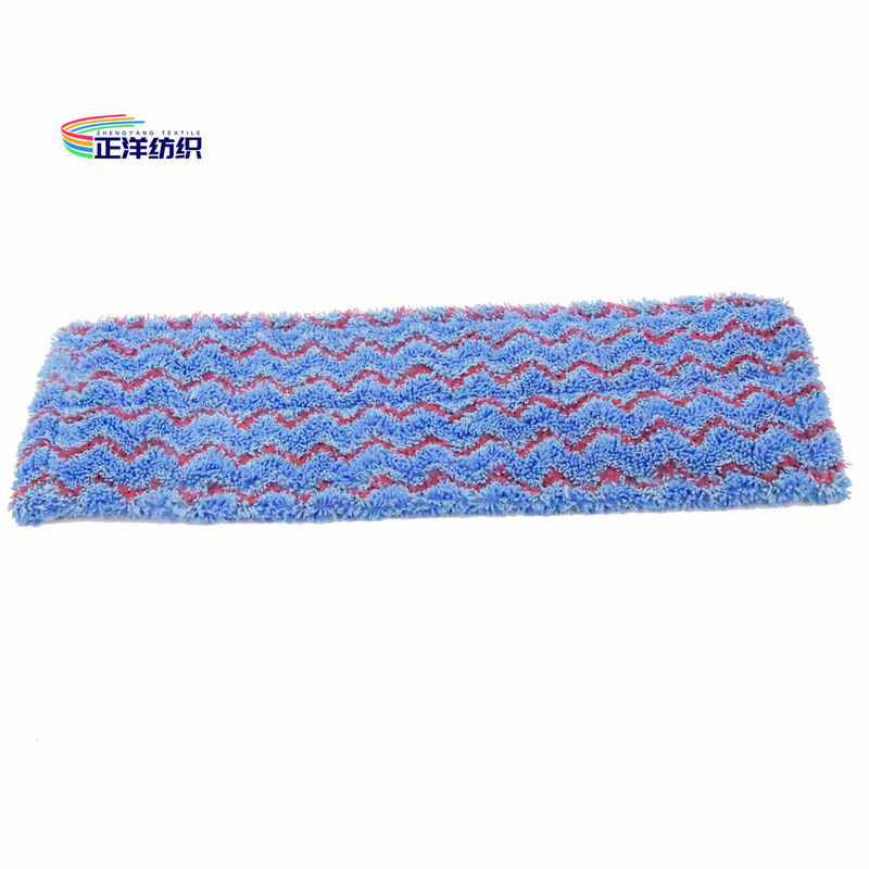 Scrubbing Wet Cleaning Mop 18 Inch Red Blue Zigzag PP Fiber Pockets Mop Head