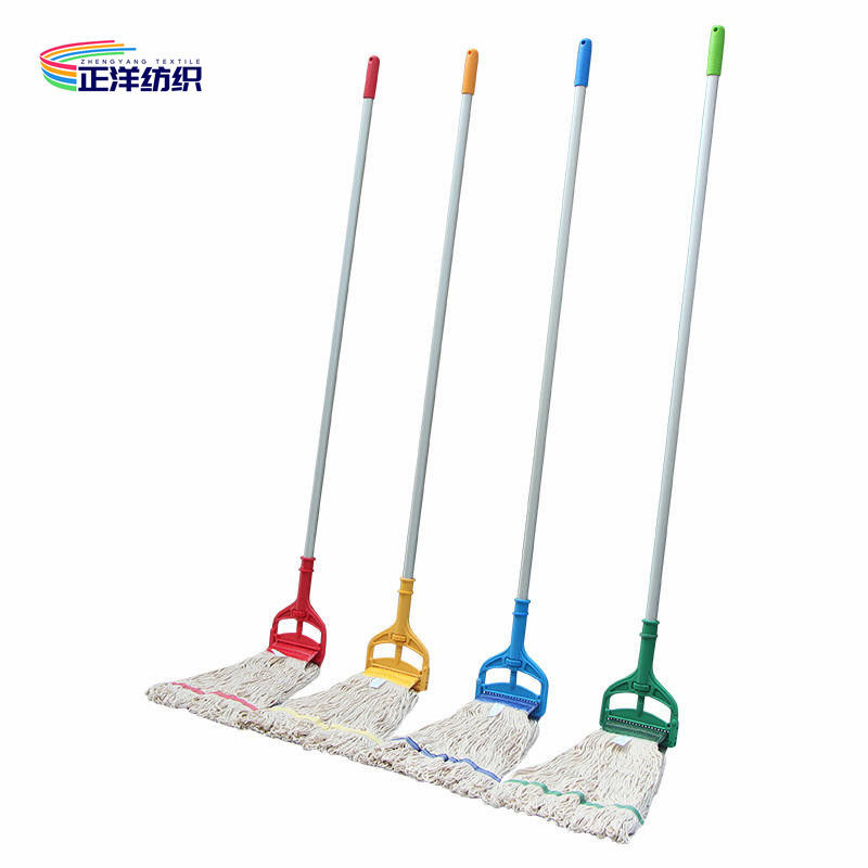 Polyester Cotton String Mop 450Grams Aluminum Handle Heavy Duty Industrial Wet Floor
