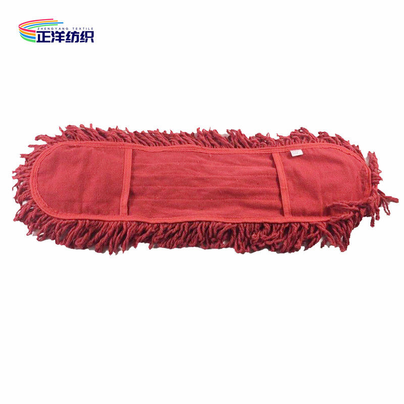 16x60cm Medium Size Red Thread High Performance Industrial Cotton Dust Mop Head