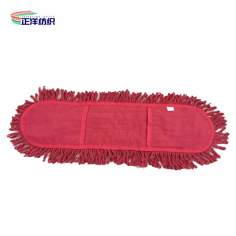 16x60cm Medium Size Red Thread High Performance Industrial Cotton Dust Mop Head