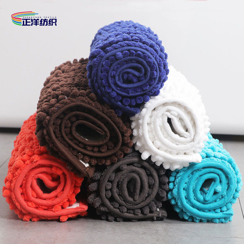 16"X24" 2000GSM Multi Color Chenille Front Entrance Carpet TPR Rubber Backing Piped Strong Edges