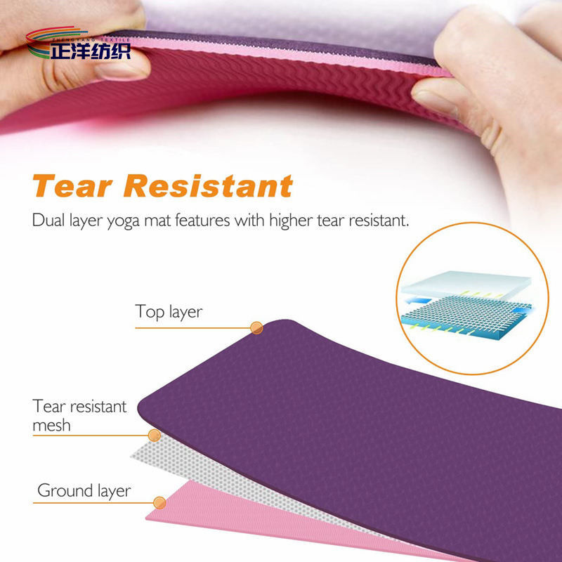 TPE Door Carpet Mats 24"X72" Anti Slip 6mm Triple Layers Aerobic Exercise Yoga Pilates Sports Mat