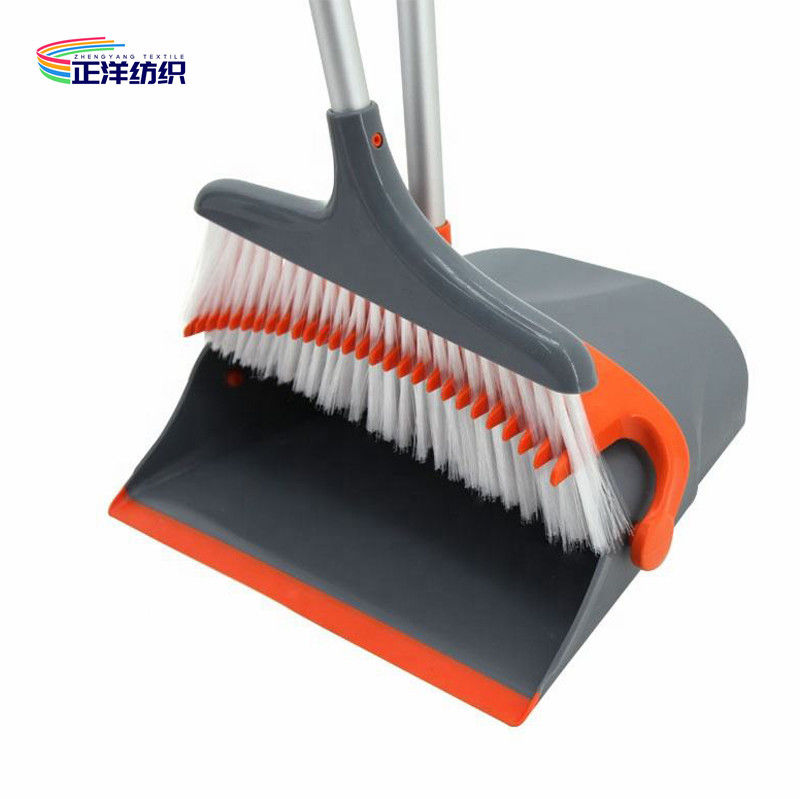 2 Section Plug In Aluminum Pole Plastic Dustpan PP Bristle Combo WindProof Broom And Dustpan Set