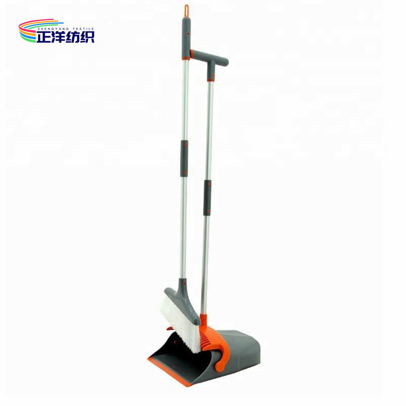 2 Section Plug In Aluminum Pole Plastic Dustpan PP Bristle Combo WindProof Broom And Dustpan Set