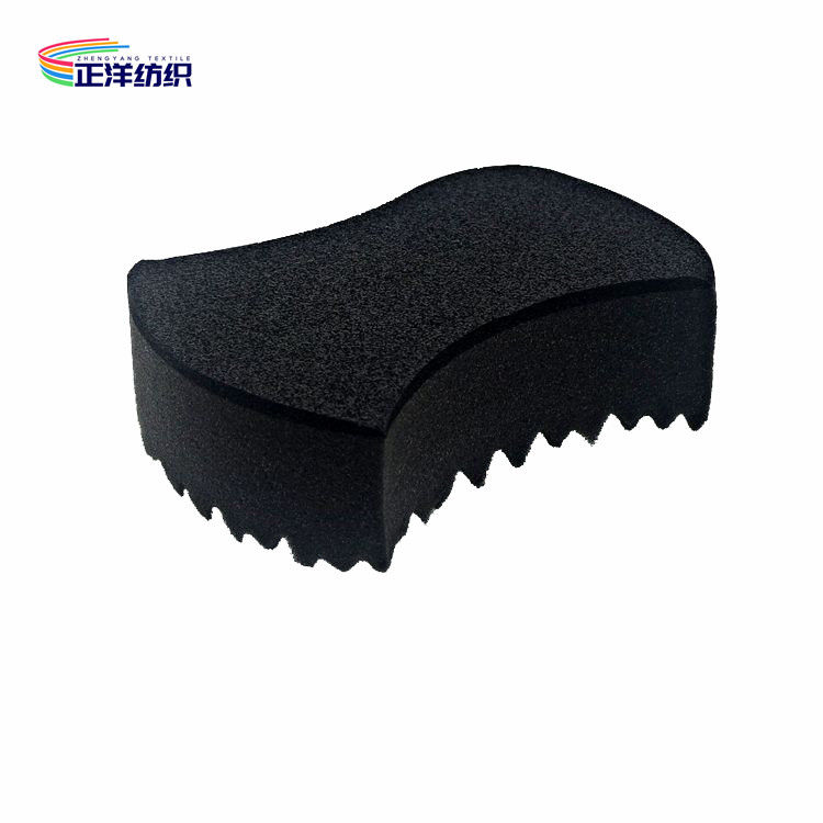 19x14x6cm Car Wax Applicator Pad Black PU Sponge Scratch Free Sawtooth
