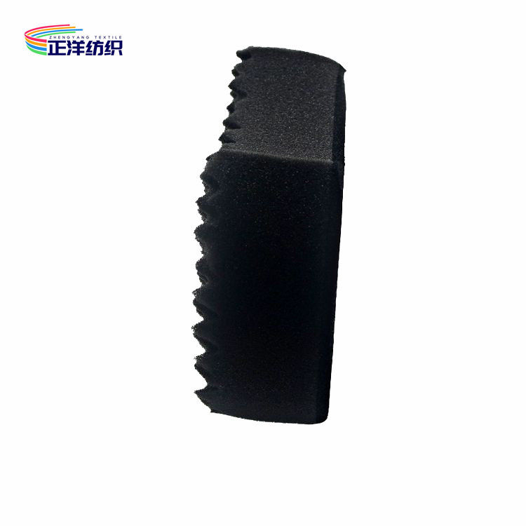 19x14x6cm Car Wax Applicator Pad Black PU Sponge Scratch Free Sawtooth