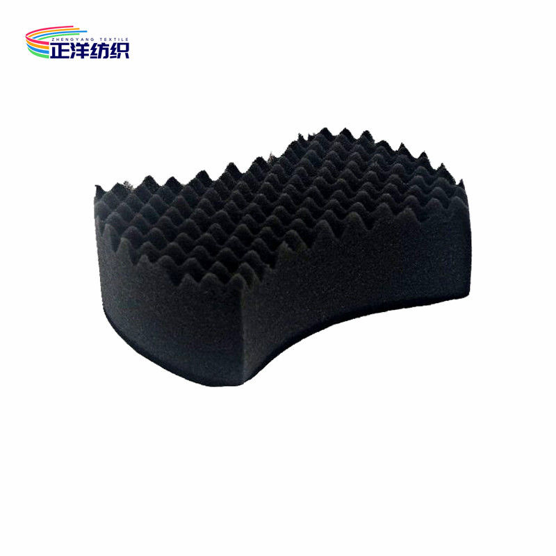 19x14x6cm Car Wax Applicator Pad Black PU Sponge Scratch Free Sawtooth
