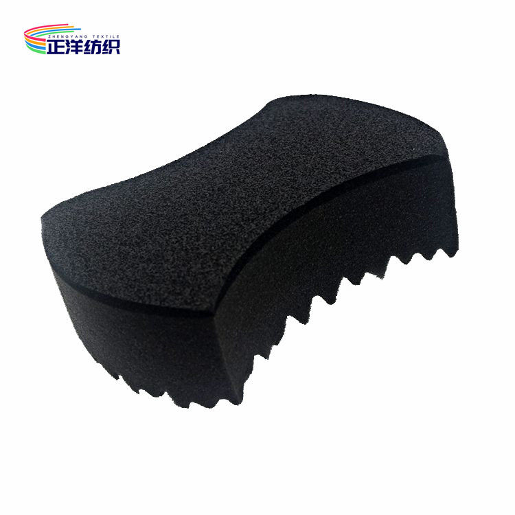 19x14x6cm Car Wax Applicator Pad Black PU Sponge Scratch Free Sawtooth