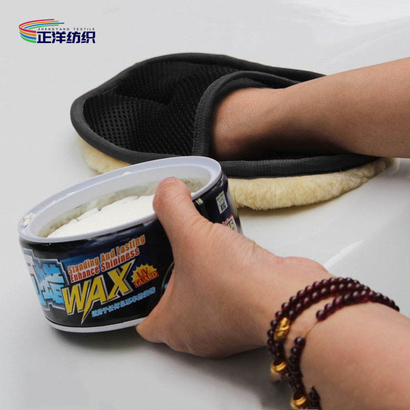 25x15cm 40G Artificial Wool Material Slipper Style Car Cleaning Detailing Applicator Pads